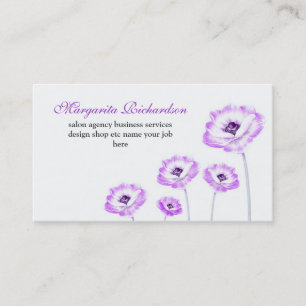 la fleur pourpre fleurit le carte de visite