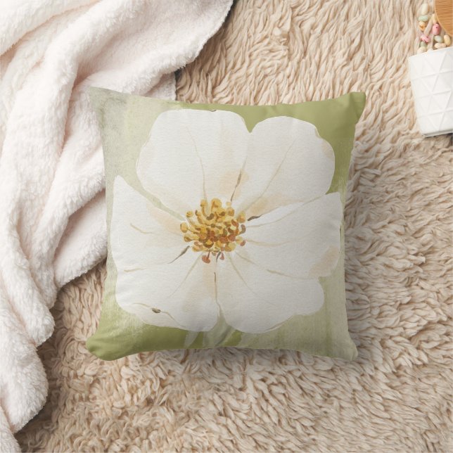 La Fleur Sauvage Coussin Vert Mousse et Blanc (Couverture)