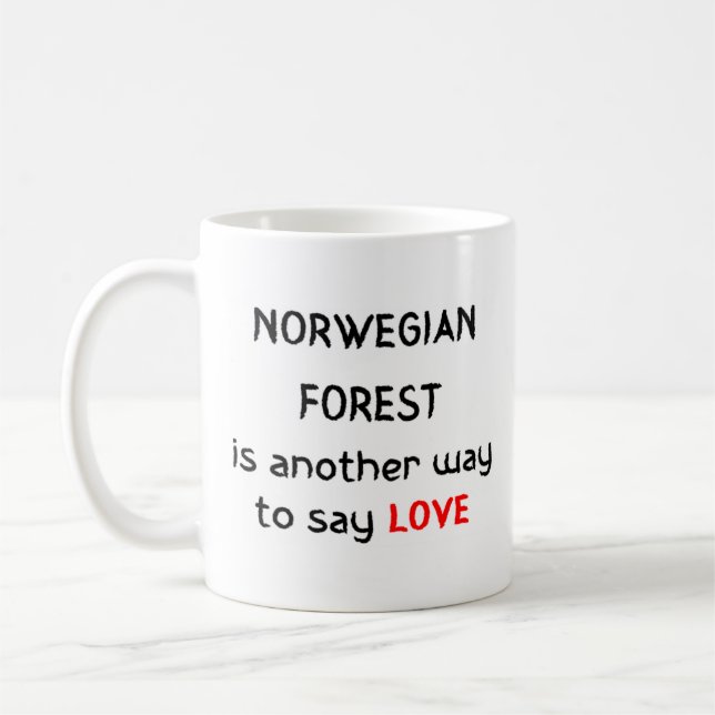 la forêt norvégienne aime la tasse de café (Gauche)
