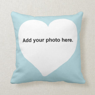 La forme de coeur ajoutent votre coussin de photo