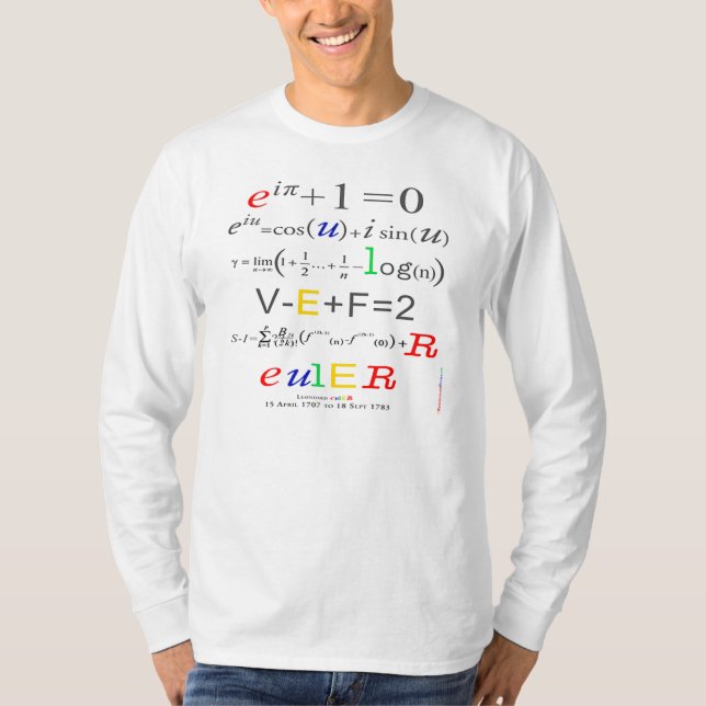 La formule d'Euler, long T-shirt gainé des maths (Devant)