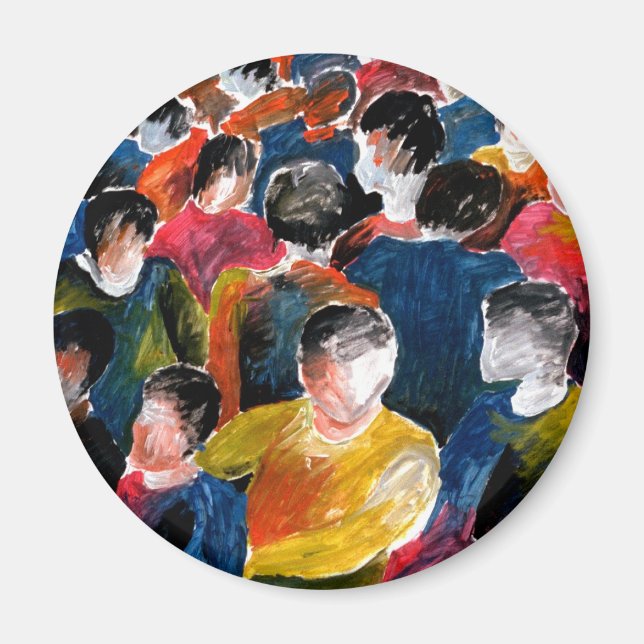 La foule - aimant frigo. (Devant)