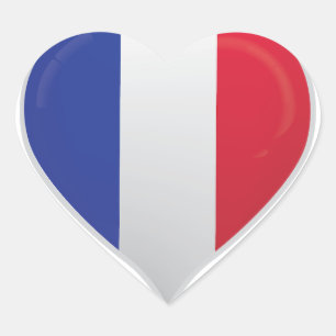 La France aime drapeau orgueil autocollant coeur