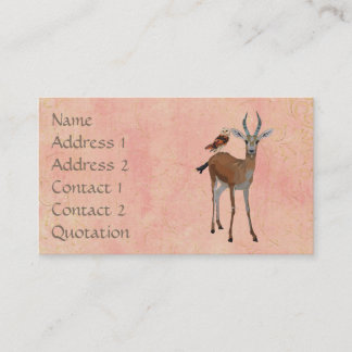 La GAZELLE et le HIBOU ROUGISSENT carte de visite