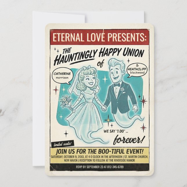 La Gazette Fantomatique de Mariage Invitation (Devant)