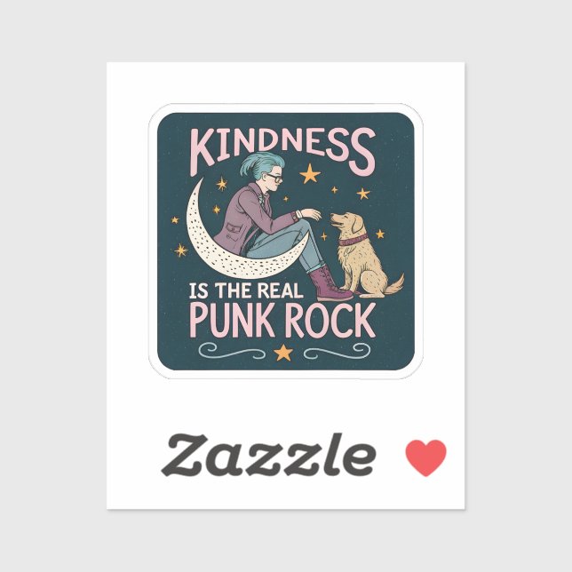 La gentillesse est le Sticker en Vinyle de Punk Ro (Feuille)