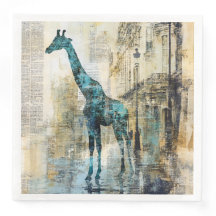 La Girafe Bleue à Paris Serviettes en Papier