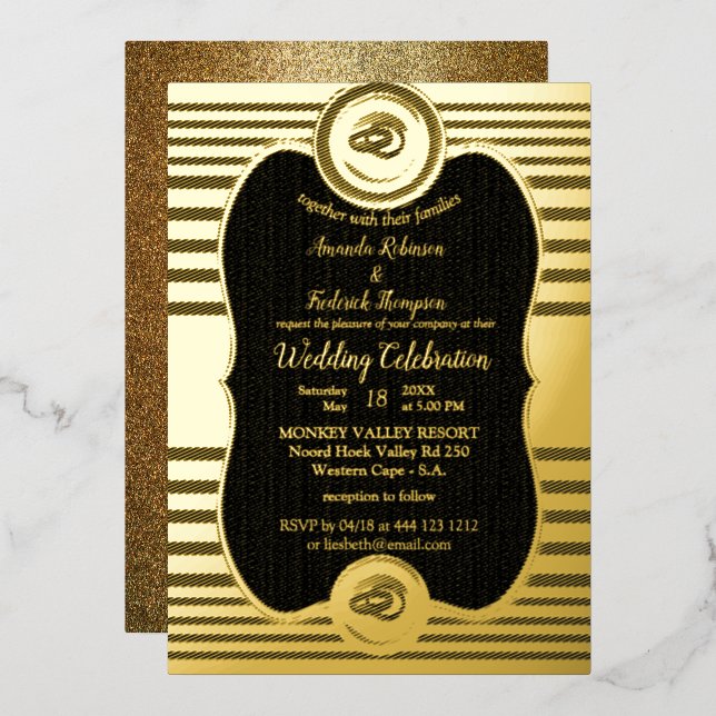 La Grande Inspiration Gatsby Foil Invitation (Recto/Verso)