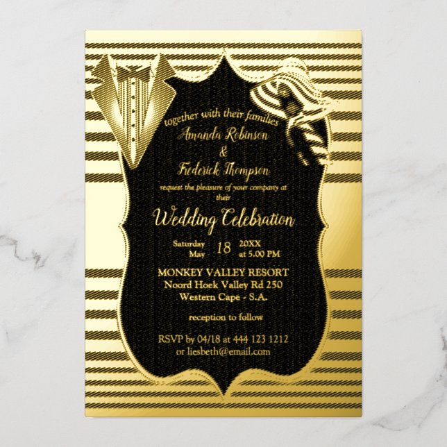 La Grande Inspiration Gatsby Foil Invitation (Recto)