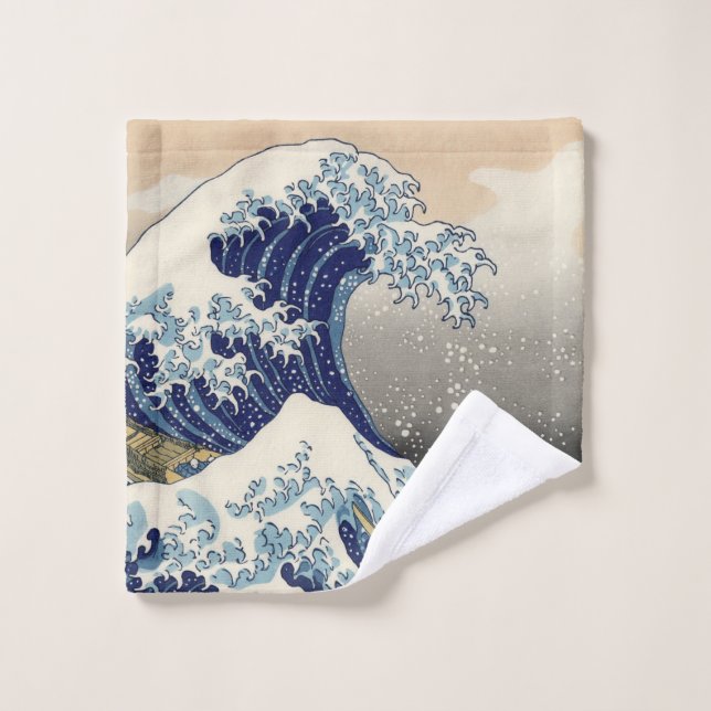 La Grande Vague au large de Kanagawa Hokusai (Gant de toilette)