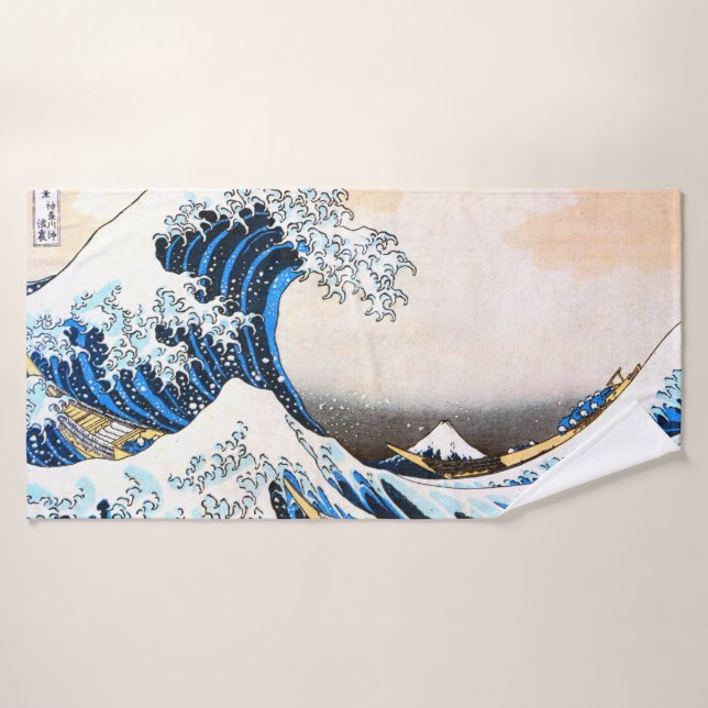 La Grande Vague au large de Kanagawa, Hokusai (Serviette de bain)