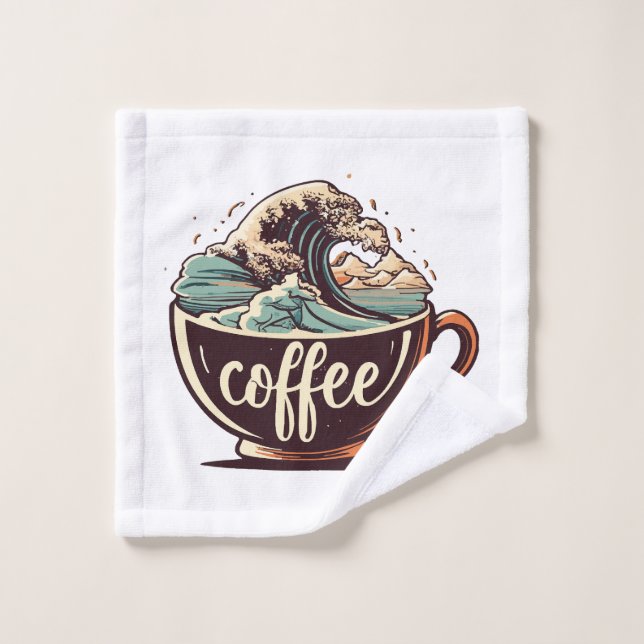 La Grande Vague De Café (Gant de toilette)