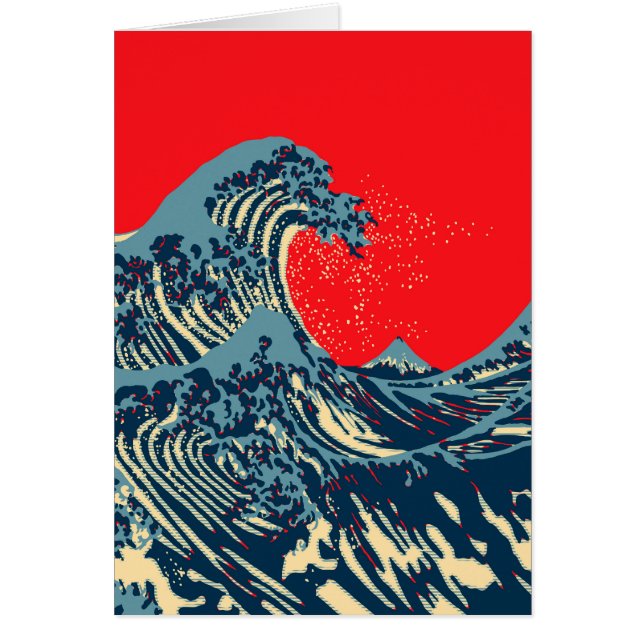 La grande vague de Hokusai dans le style coloré (Devant)