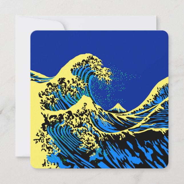 La grande vague Hokusai dans un décor de style pop (Devant)