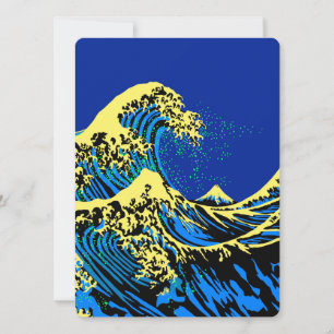 La grande vague Hokusai en style pop art