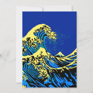 La grande vague Hokusai en style pop art