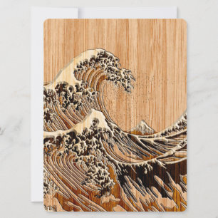 La Grande Vague Hokusai Style Bamboo Bois