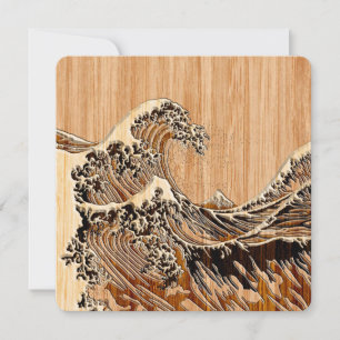La Grande Vague Hokusai Style Bamboo Bois