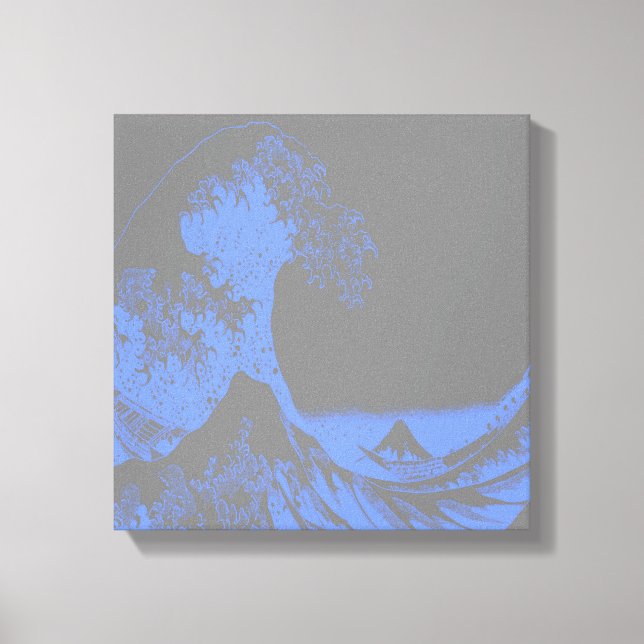 La Grande Vague Toile Bleu & Gris (Recto)