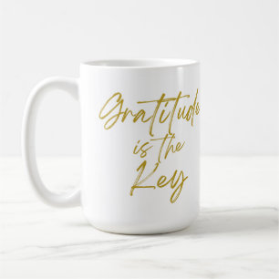 "La gratitude est la clé" 15oz de café Mug