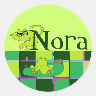 La grenouille et les autocollants de chaton de Nor