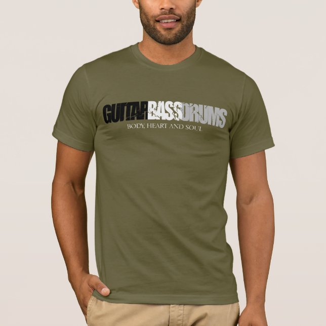 La guitare, basse, bat du tambour du T-shirt (Devant)