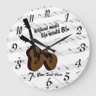 La guitare sans vie de musique horloge murale