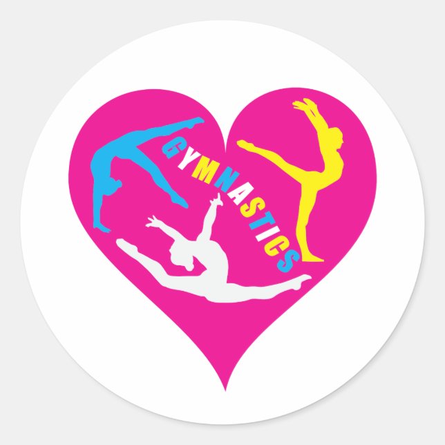 La Gymnastique Est Dans Mon Coeur Stickers Rond (Devant)