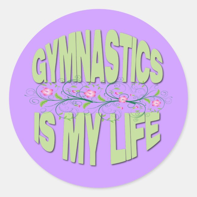La gymnastique est mon Autocollant pourpre (Devant)