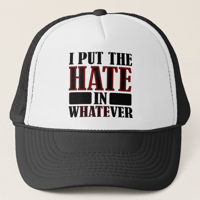 La haine dans le chapeau de camionneur à casquette (Devant)