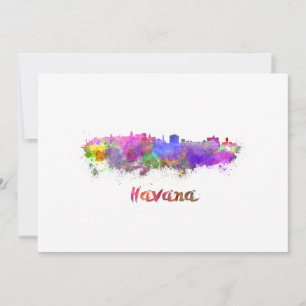 La Havane skyline in watercolor
