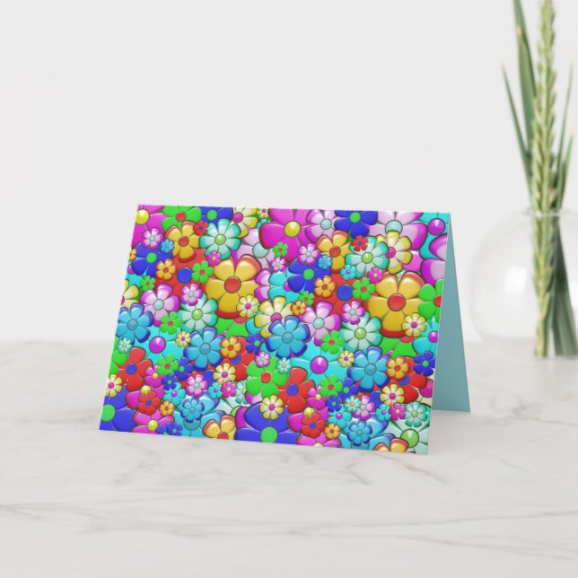La hippie fleurit la carte de voeux (Devant)