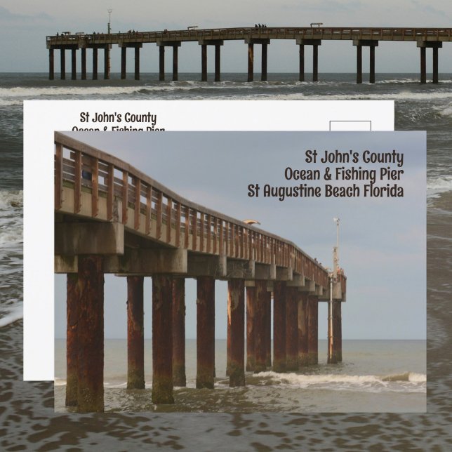 La jetée de St Augustine Beach FL - Carte postale  (Créateur téléchargé)