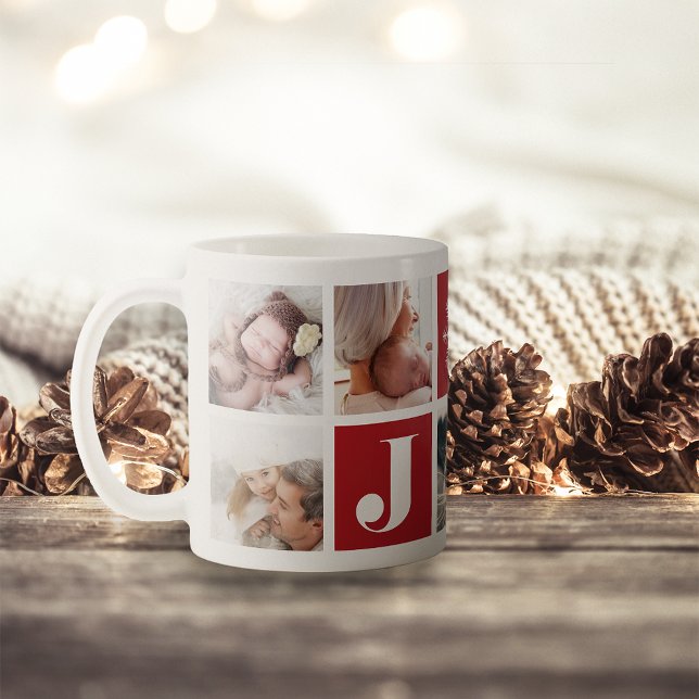 La joie festive | Mug Collage de photos de vacance (Créateur téléchargé)