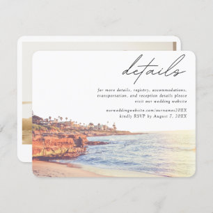 La Jolla Cove Beach Détails du mariage Carte de cl