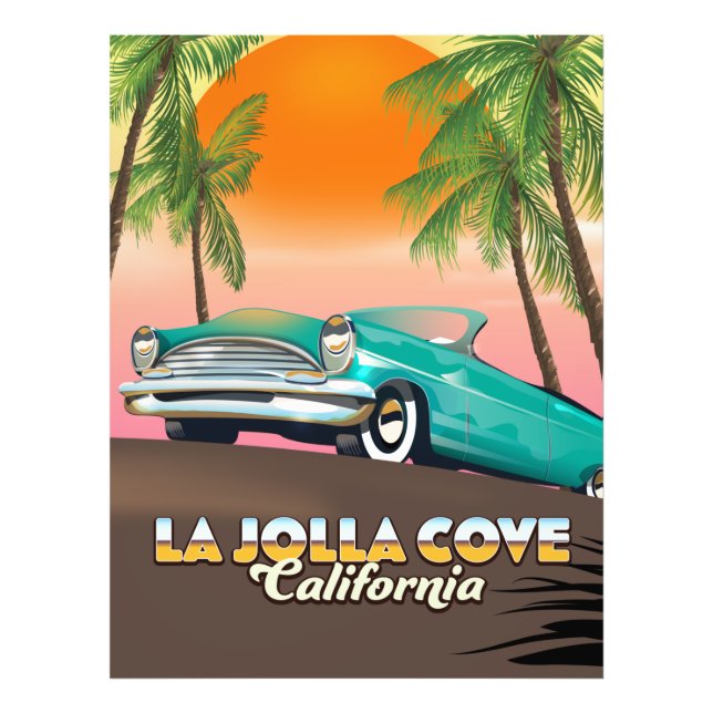 La Jolla Cove Californie poster de voyage Toile Pr (Devant)