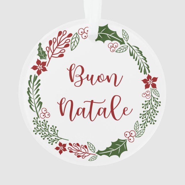 La joyeuse couronne de Noël italienne Buon Natale (dos)