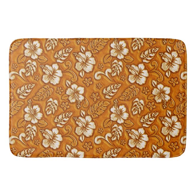 La ketmie hawaïenne fleurit le tapis de bain (Devant)