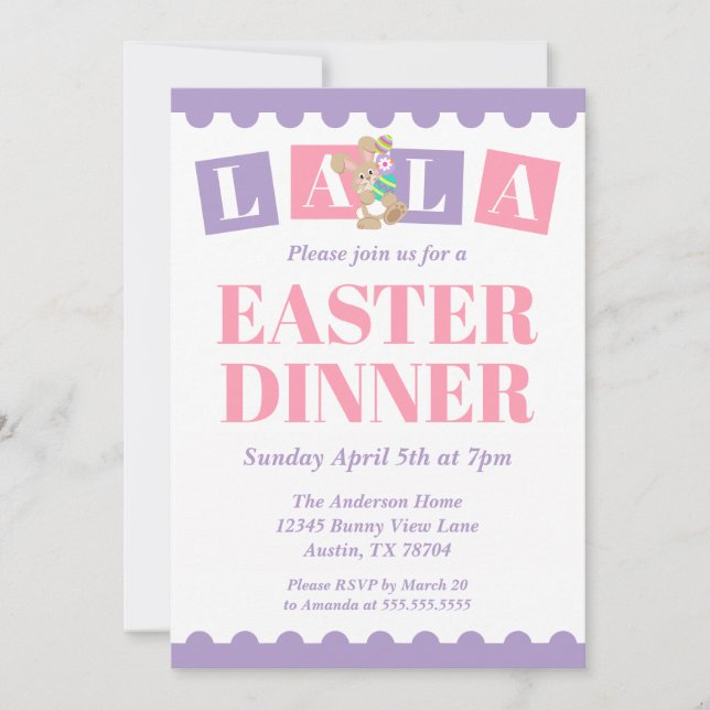 La La Easter Dinner Invitation (Devant)