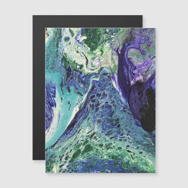 La Laguna #1 peinture en bleu, turquoise, blanc Ma (Devant / Derrière)