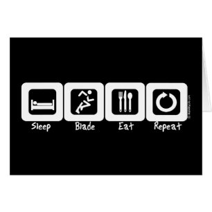 La lame de sommeil mangent la répétition