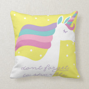 La licorne n'oublient pas de miroiter coussin de