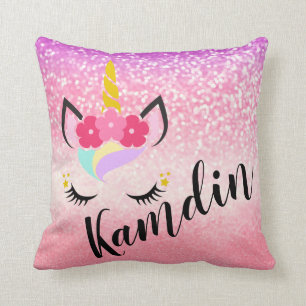 La licorne personnalisée Ombre se fanent coussin