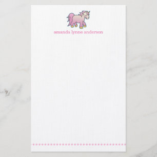 La licorne rose personnalisée badine la papeterie