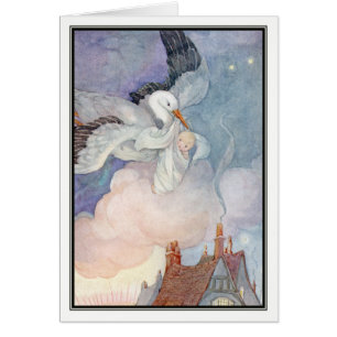 La livraison de bébé vintage de cigogne par Anne