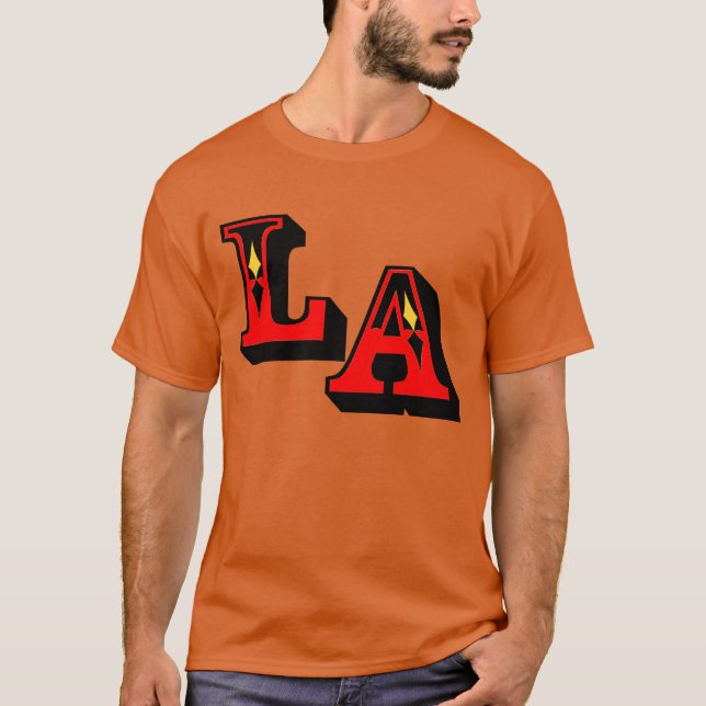 ・° LA Logo T-shirt Décontracté foncé élégant§° ・ (Devant)