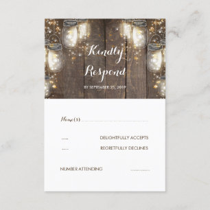 La luciole de pot de maçon allume RSVP l'épousant