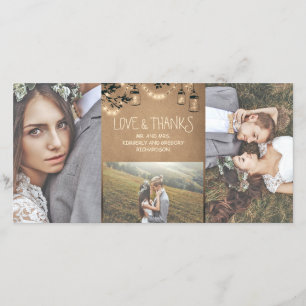 La luciole Mason Jar éclaire le Merci Mariage rust