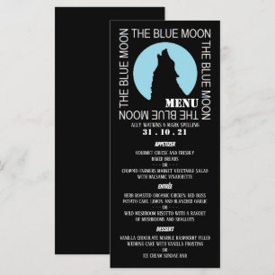 La Lune Bleue, Menu de la fête d'Halloween