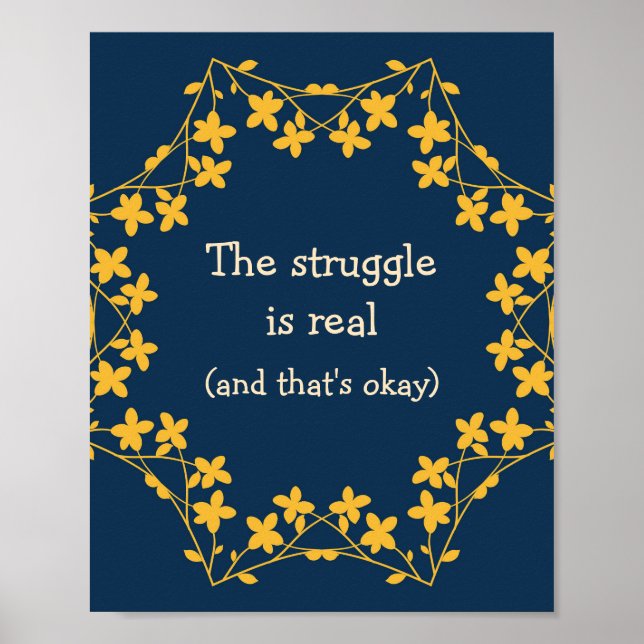 La Lutte Est Une Véritable Affiche Florale Décor (Devant)